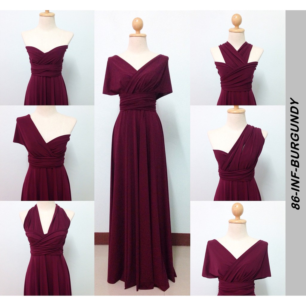 infinity dress burgundy wine