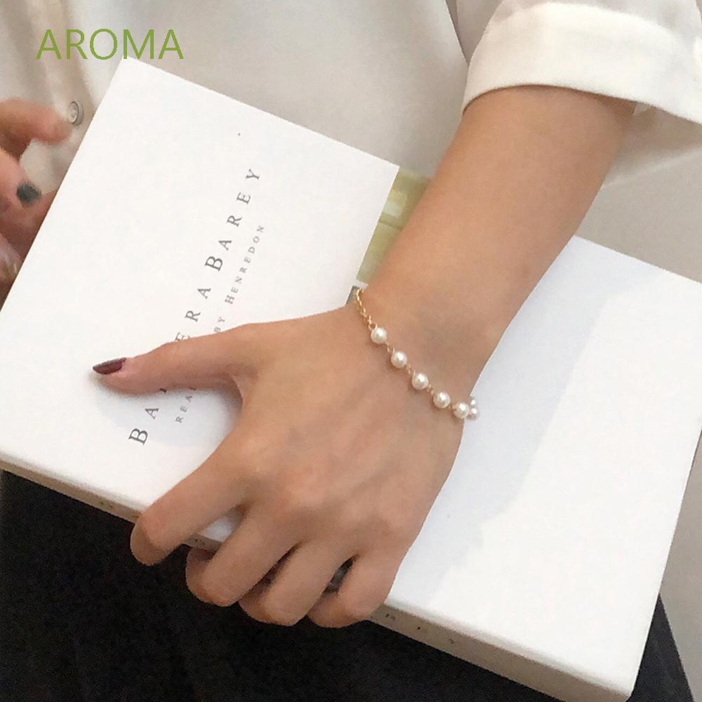 Aroma Fashion Pearl Bracelets New Ot Clasp Ot Buckle Bangles Women Plating Chain Korean Geometric Temperament Girls Fashion Jewelry Multicolor Shopee Philippines