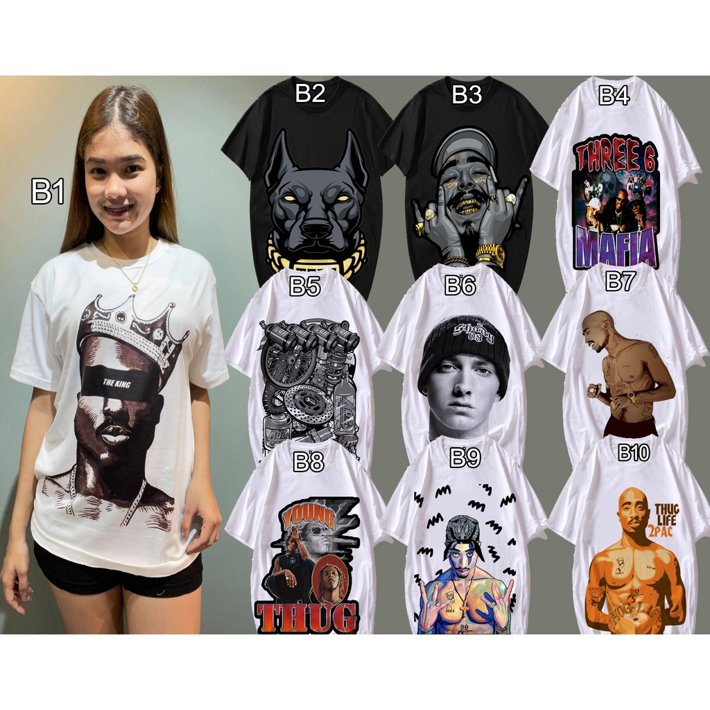 Shirt R 6 Oversized Shirt Eminem Shirt Tupac Shakur Band Shirt Shopee Philippines 