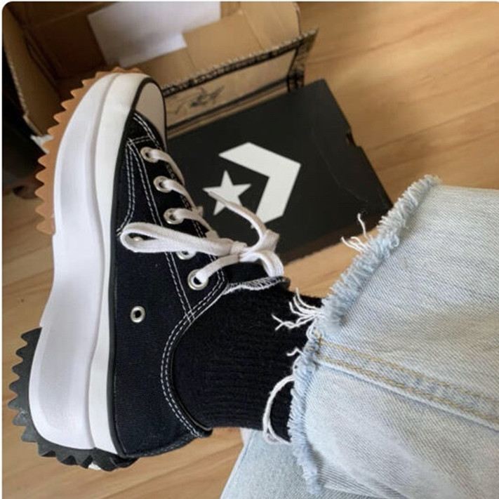 Converse Run Star Hike Black and White High Bottom Low Top Canvas Shoes  168817c | Shopee Philippines