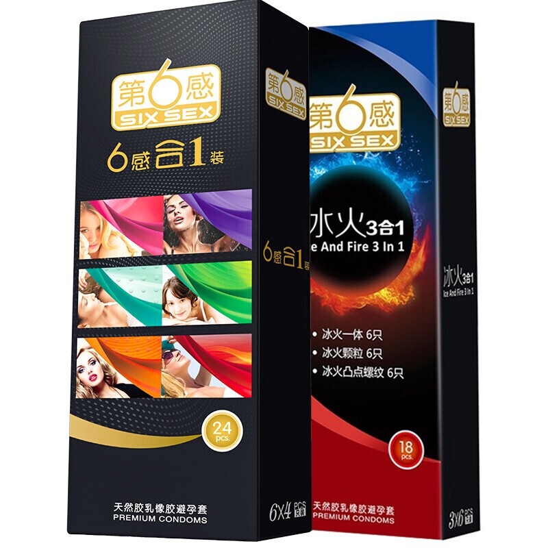 Sixth Sense Condom Ultra Thin Sexy Large Particles Ice Fire Bump Thread Barbed Condom For Women 6296