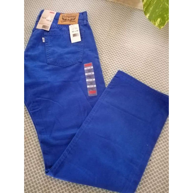 Levis 514 Men Royal Blue Pants Straight Fit | Shopee Philippines