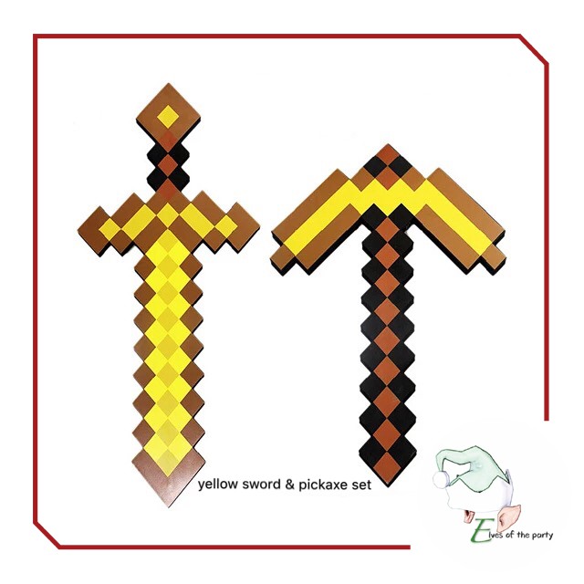 Minecraft Diamond Foam Swords Pickaxes Axe Torch Ore Shopee
