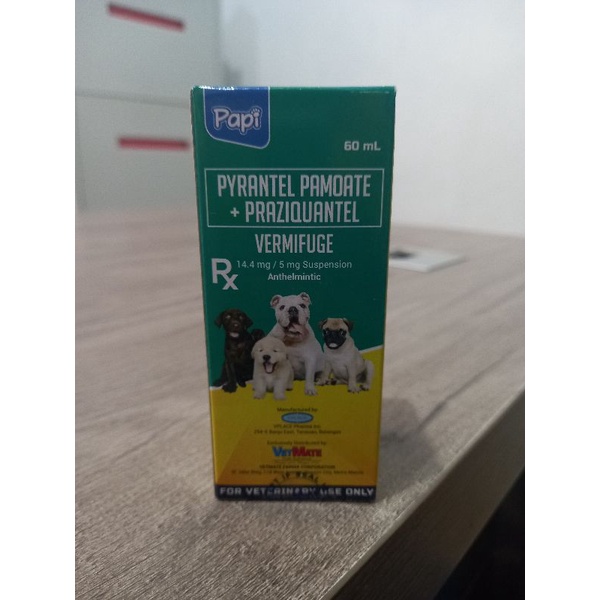 Papi Vermifuge Suspension Dewormer 60mL for Dogs and Cats | Shopee ...