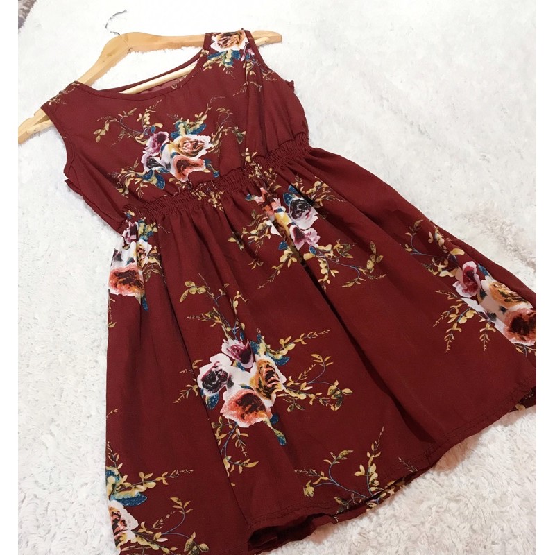 maroon summer dress