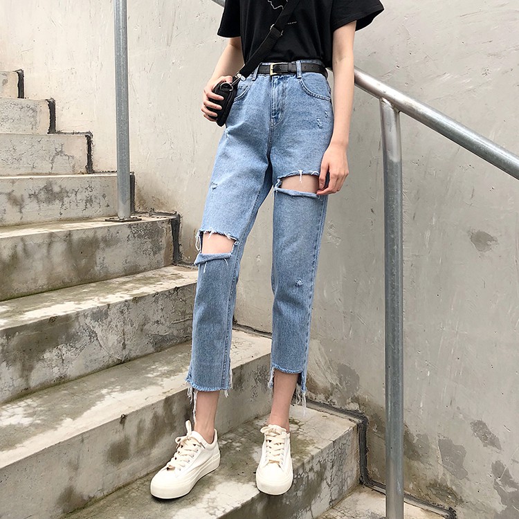 ripped jeans korean style