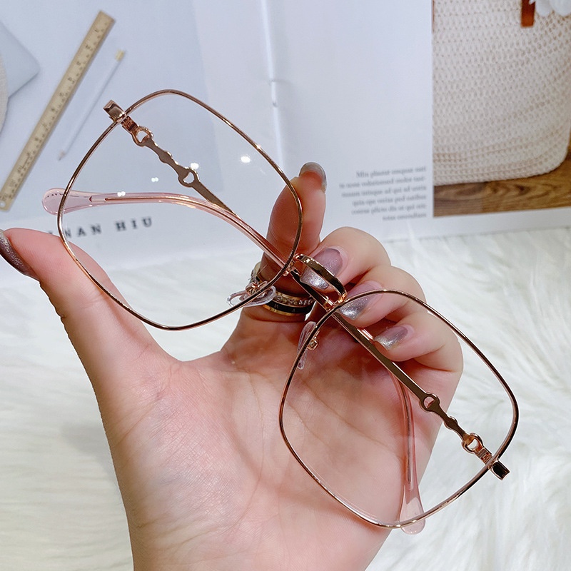 Anti Blue Eyeglasses Korean Retro Round Anti Radiation Glasses Metal Frame Eyeglasses For Women 7038