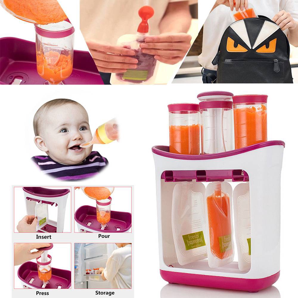 homemade baby food pouches station