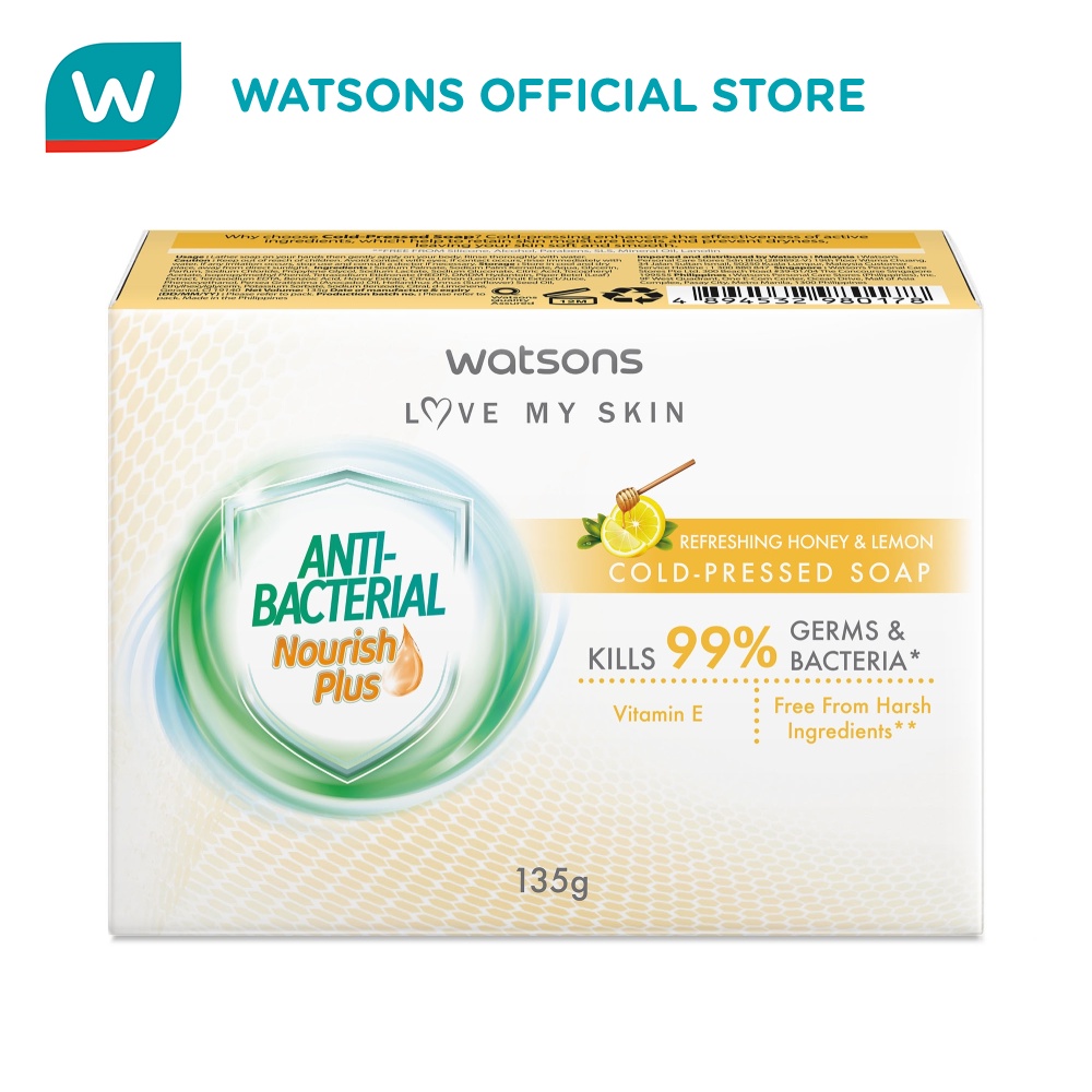 WATSONS Love My Skin Antibacterial Nourish Plus Bar Soap 135G Shopee