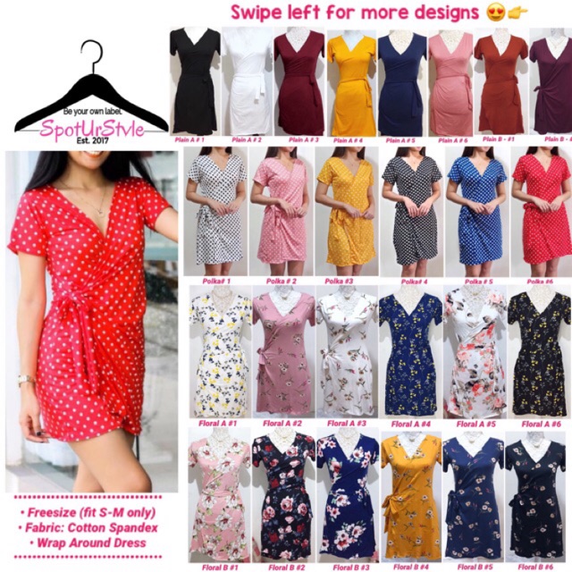 wrap around dress shopee