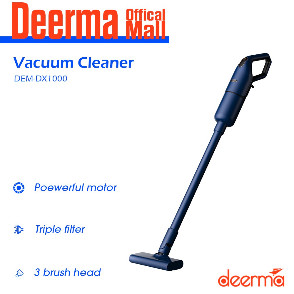 Deerma DX1000 Vacuum Cleaner 16Kpa Suction Handheld Cleaning Machine with Multiple Brush Heads