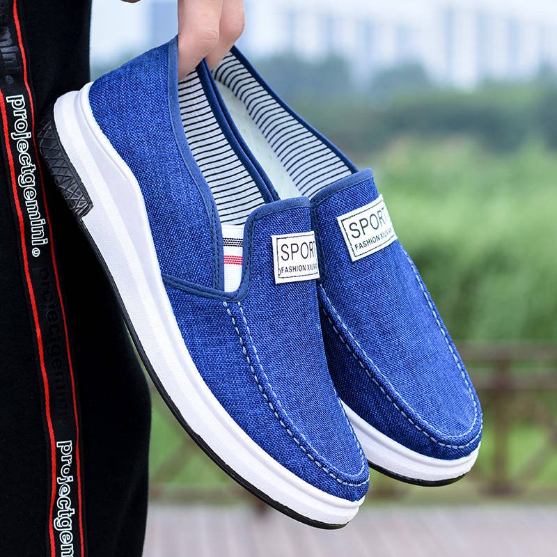 Men Old Beijing Style Casual Cloth Shoes Thicken Leather Antiskid Loafers Size 