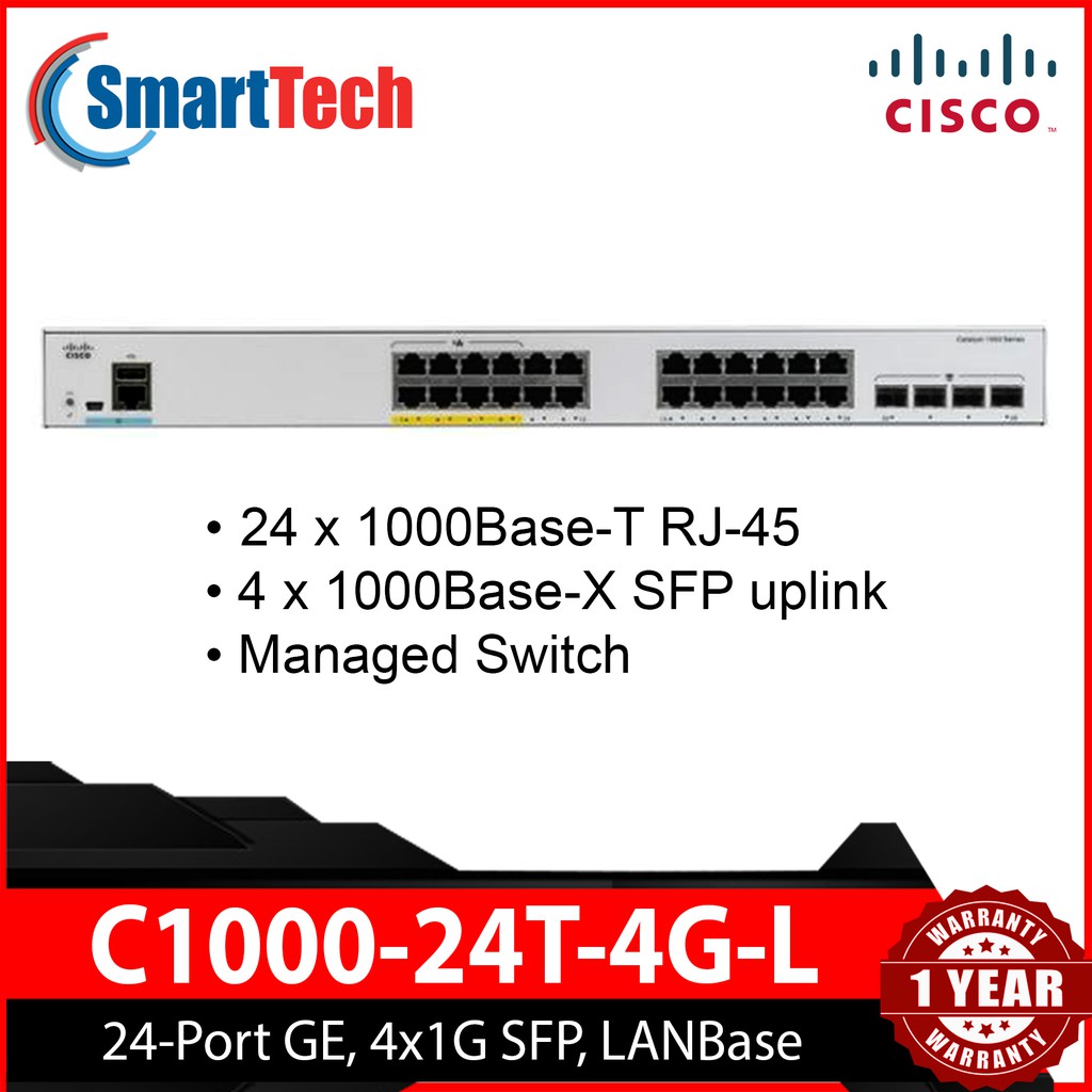 C100024T4GL Cisco Catalyst 1000 Series Switches 24x 10/100/1000