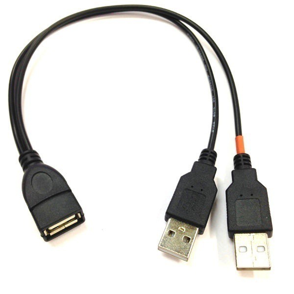 60cm USB 3.0 A Male to USB 3.0 and 2.0 Male Extral Power Data Y Splitter Cable