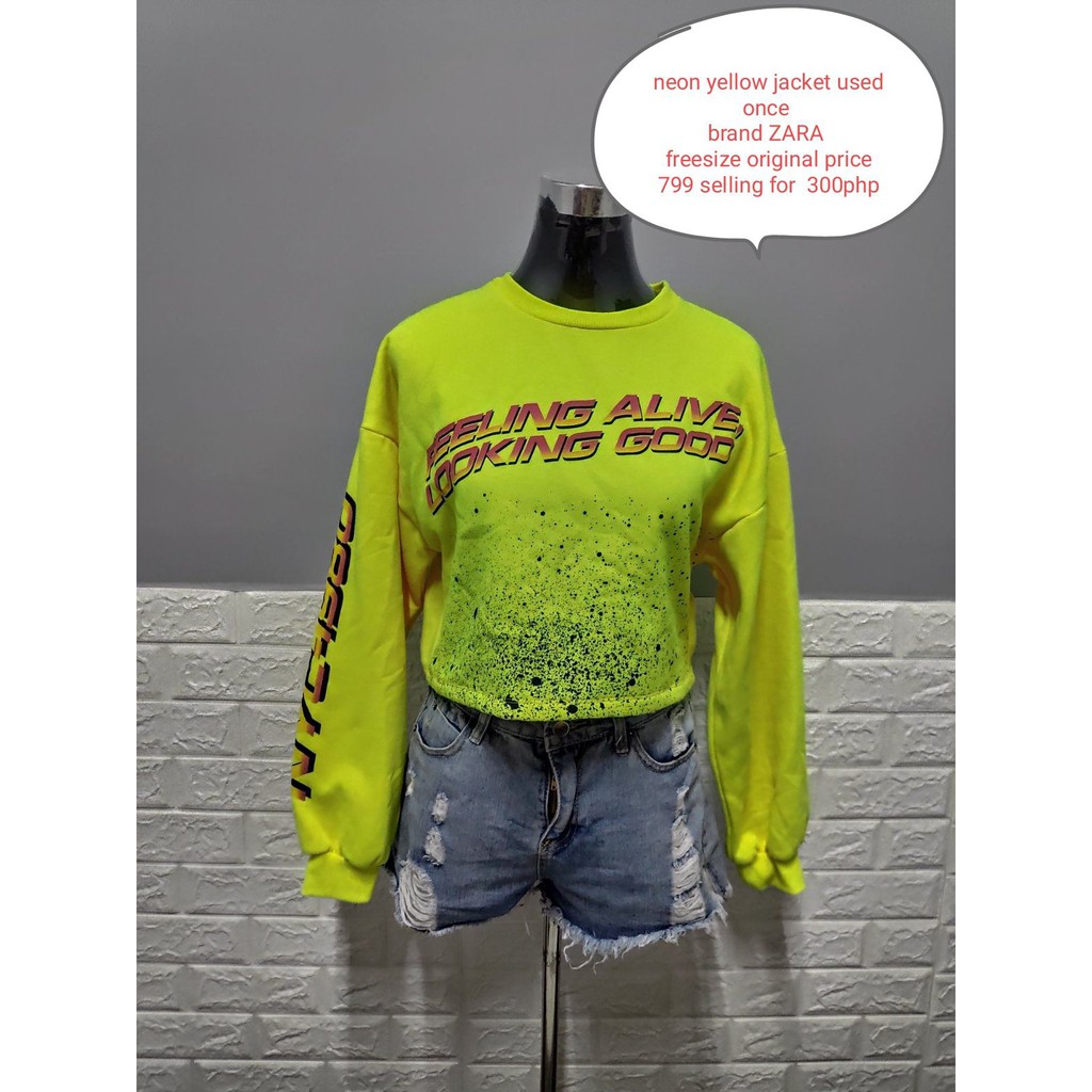 neon green jacket zara