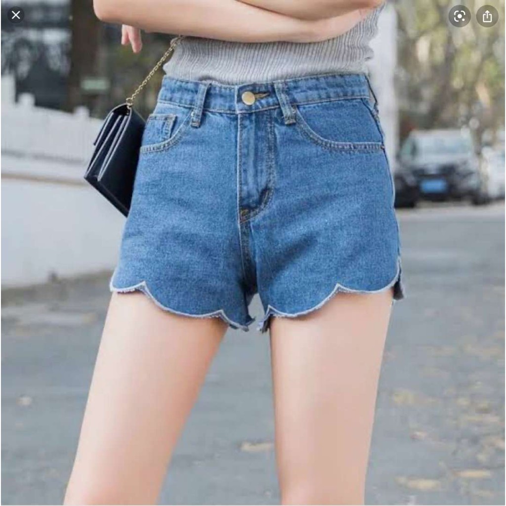 Pink Elegance ladies Denim Sexy Short with line curve Design | Shopee ...