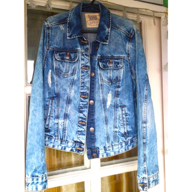 denim jacket with full sleeves zara