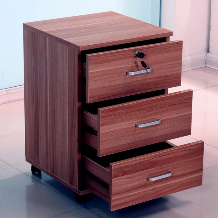 KRUZO Minimalist Home/Office 3 Drawer File BROWN 40cm (15.7