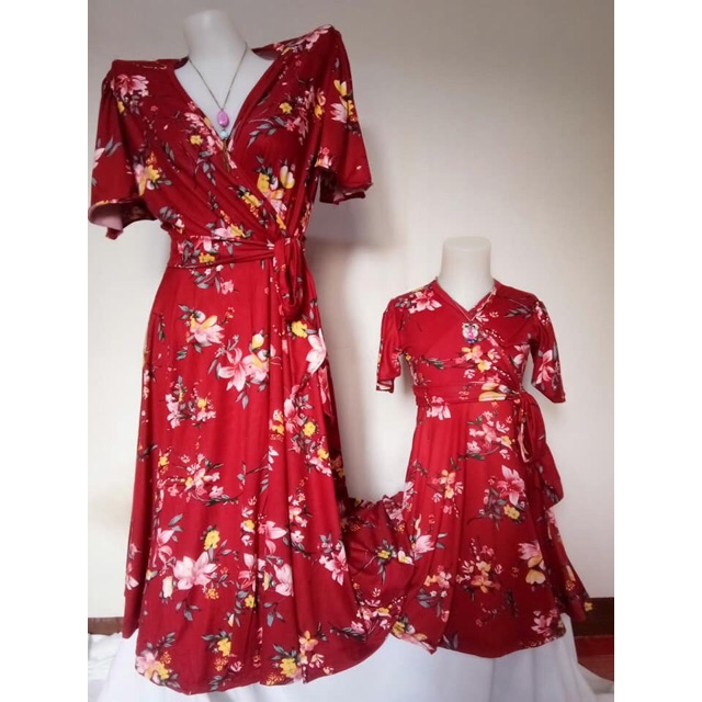 red kimono maxi dress