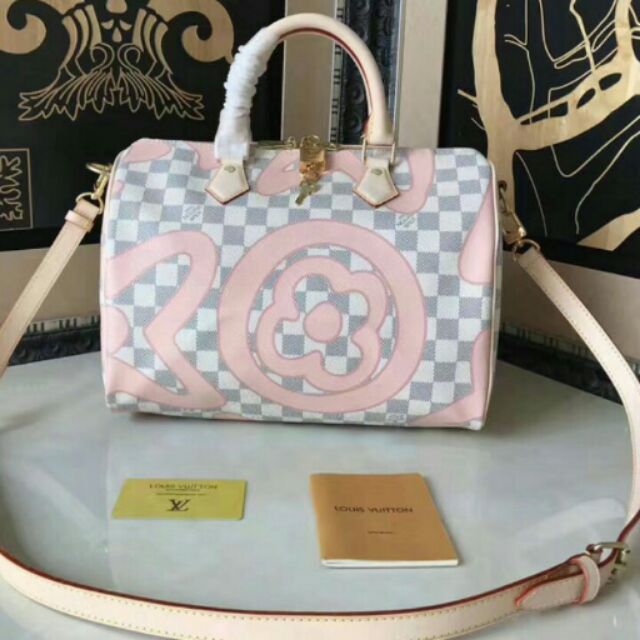 louis vuitton speedy bandouliere 30 damier azur