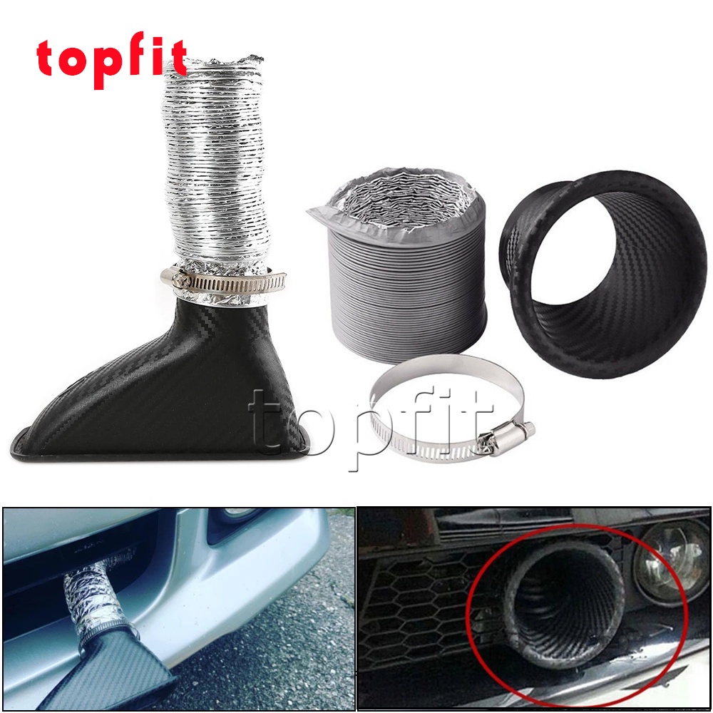 carbon-fiber-look-car-front-bumper-turbo-air-intake-pipe-turbine-inlet