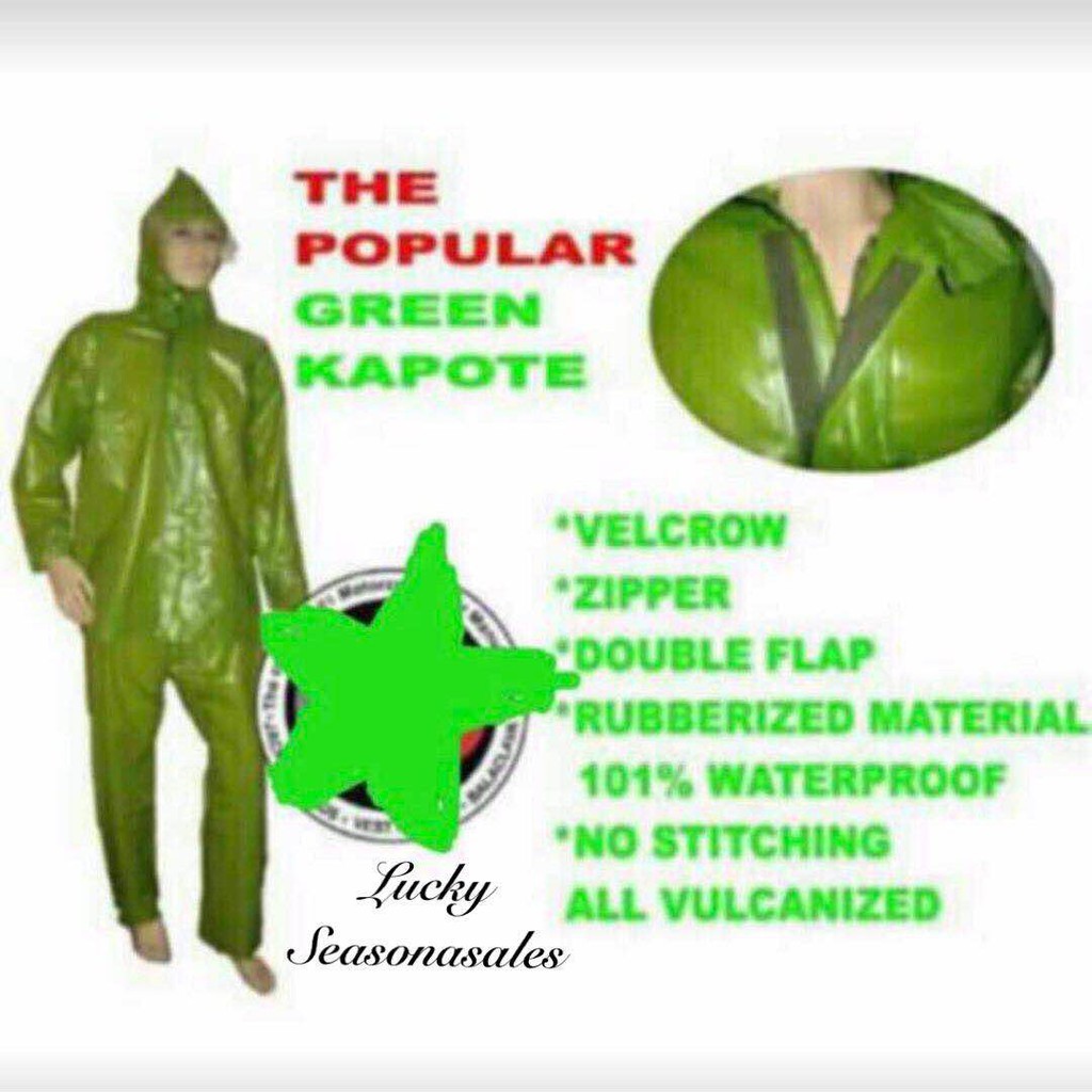 green raincoat