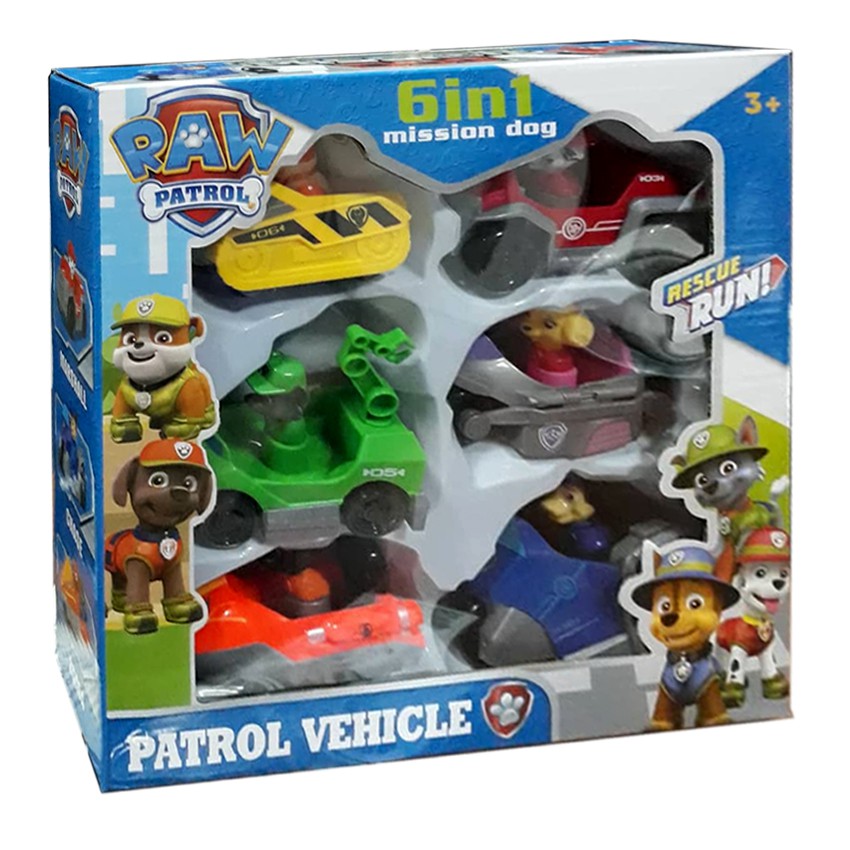 paw patrol mission paw complete set of 6 figures with vehicles