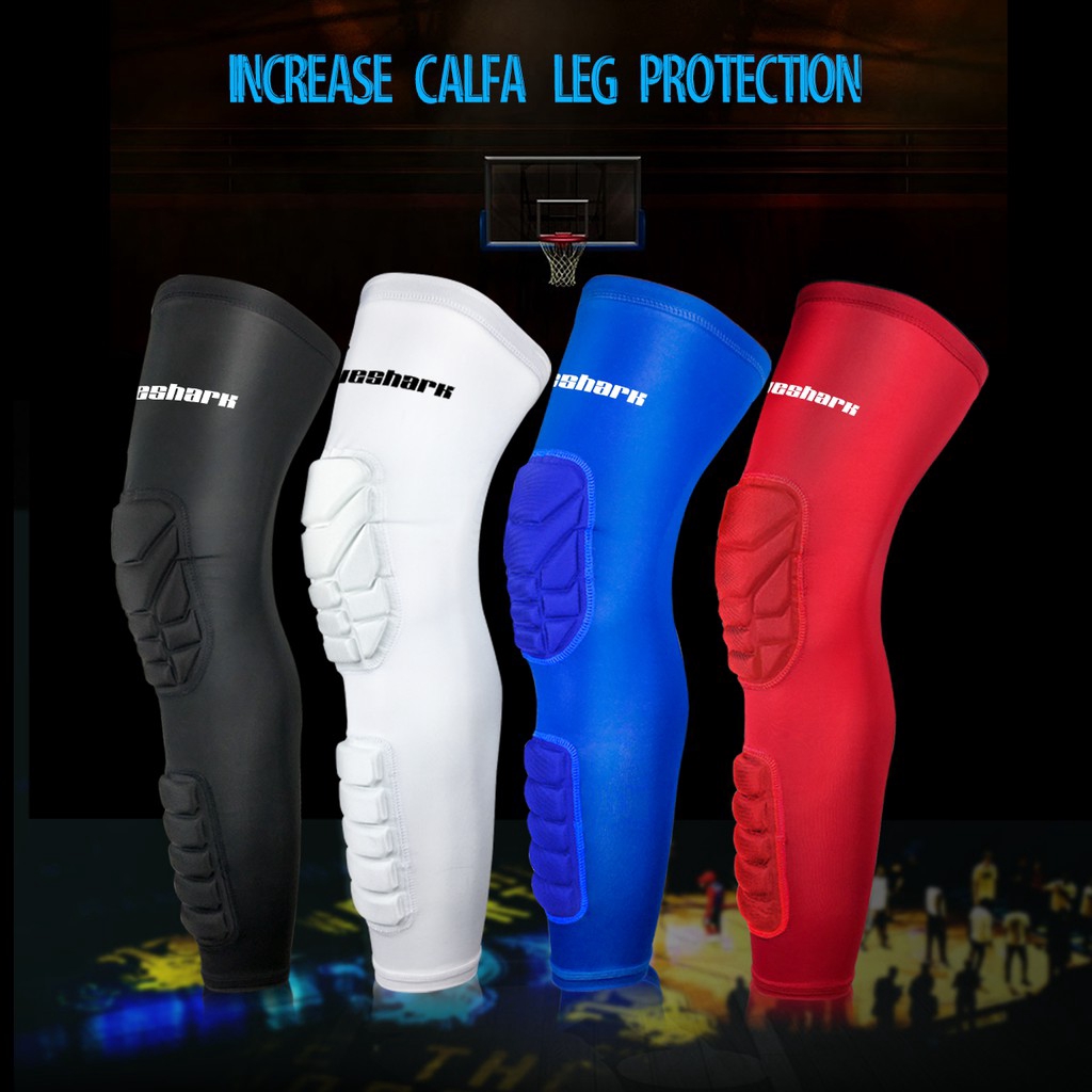 Anti-Slip Honeycomb Leg Sleeve Pair Basketball Knee Pads Supports Gym Protector