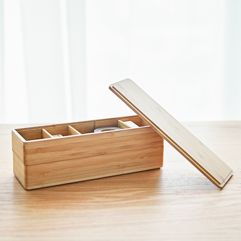 small wooden box with divider