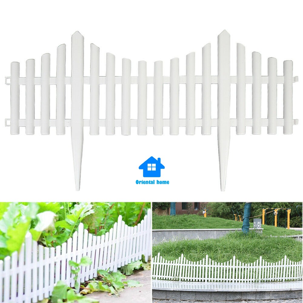 Gardening Fence Border White Plastic Fence Plant Stand Home Garden ...