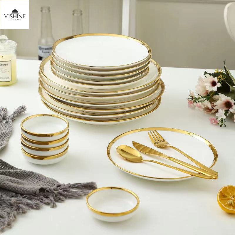 Luxury Ceramic Tableware 12/36pcs Set 2/6person Combination Dinner