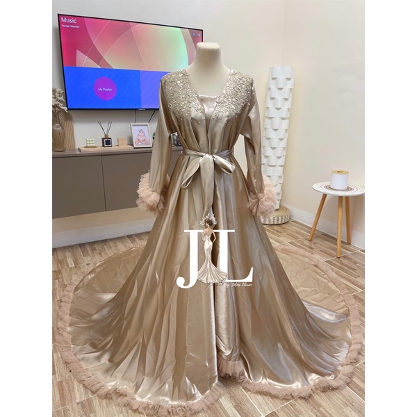 Silk Satin Bridal Robe With Inner | Shopee Philippines