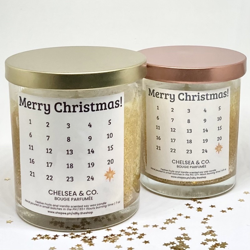 Christmas Countdown Advent Calendar Scented Candle Santas Cookies