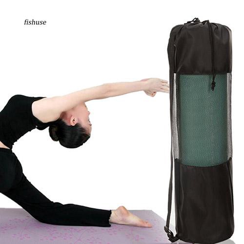 Fhue Portable Useful Pilates Nylon Yoga Mat Bag Carrier Mesh