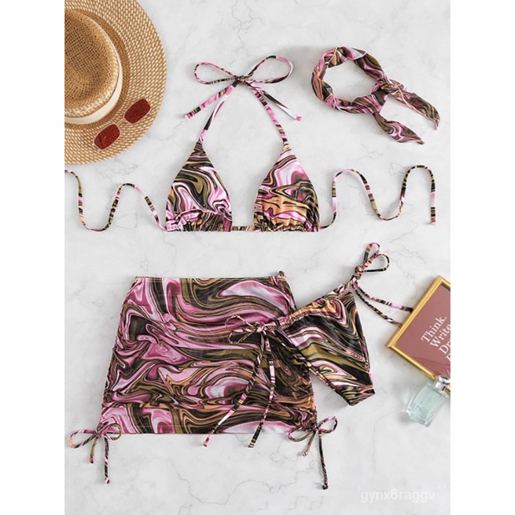 ZRTAK Women'S Swimwear 2022 Bikinis Thongs Swimsuit Sexy Bathing Suit String Print Beachwear Ban