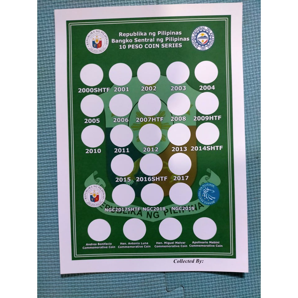 Coin Layout For Bsp 1 5 10 Peso Coin Layout Only Green Background Shopee Philippines