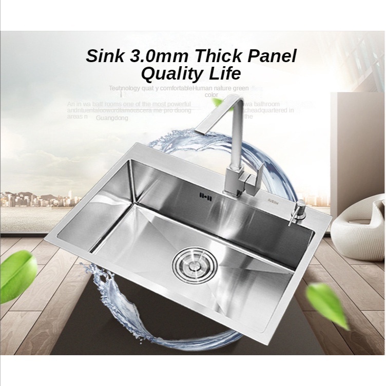 SUS304 Stainless steel kitchen sink 75x45x20 manual kitchen sink