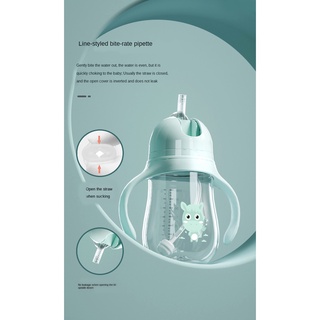2 IN 1 Two head Baby Feeding Bottle Close to Nature Bady With Handle 180ml 300ml ( 6oz 10oz) Nipple #8