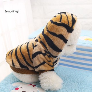 【Vip】Dog Puppy Hoodie Tiger Style Warm Flannel Dog Clothing Costume Winter Warm Coat #5