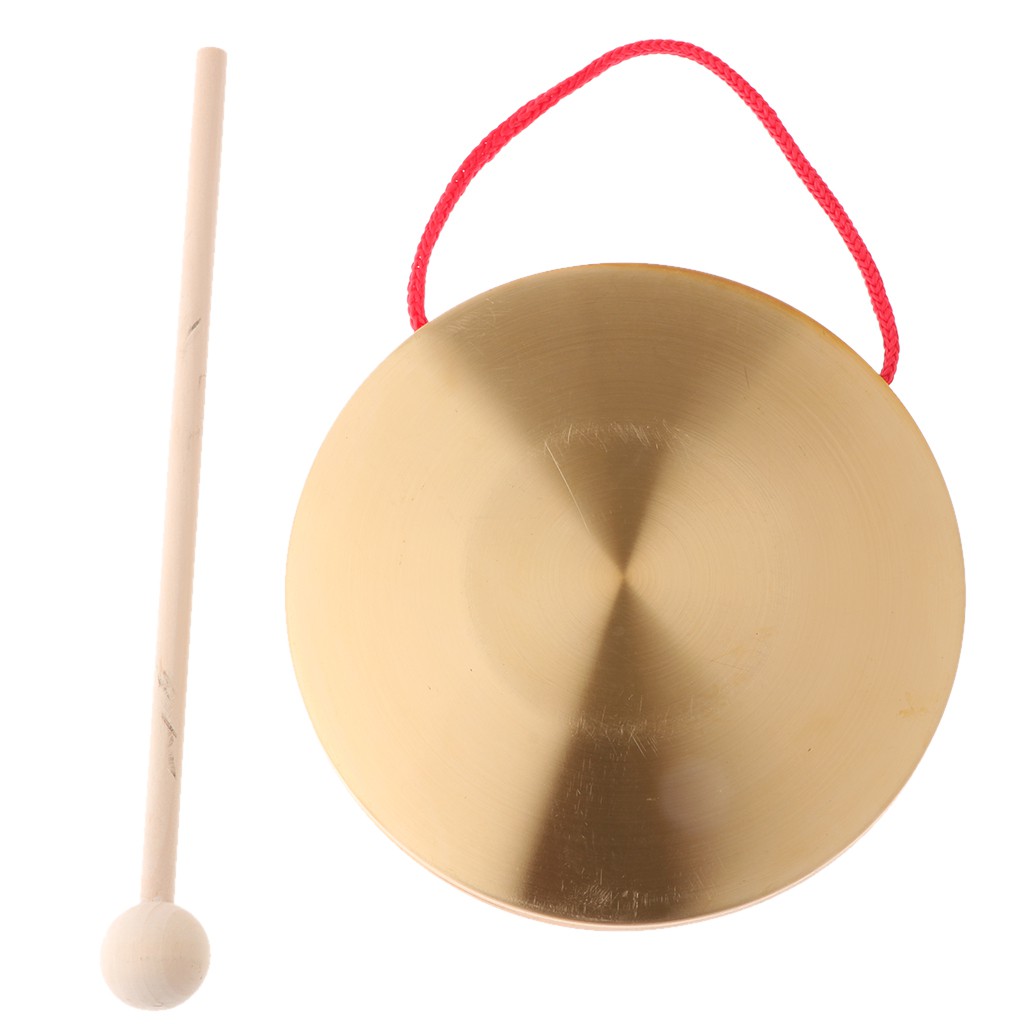 Mini Metal Gong & Hammer Hand Percussion Instruments Traditional Chinese Cymbal 