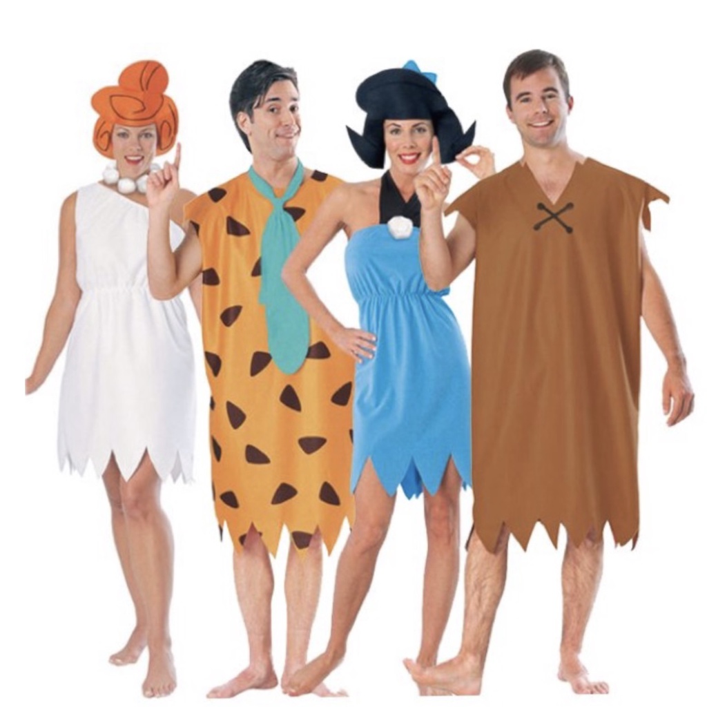 Hot Sale Fred And Wilma Flintstone Groups Couples Sexy Cosplay Halloween Costumes For Adults 
