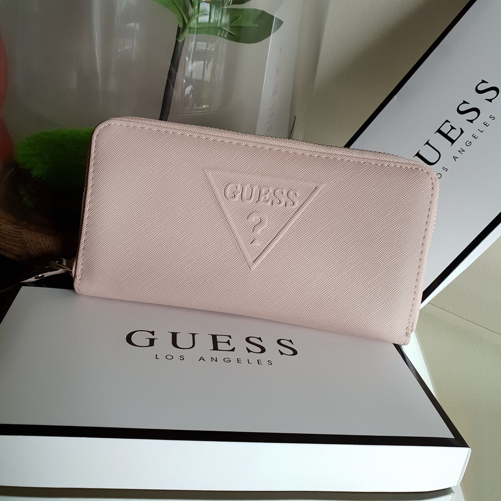 light pink guess wallet