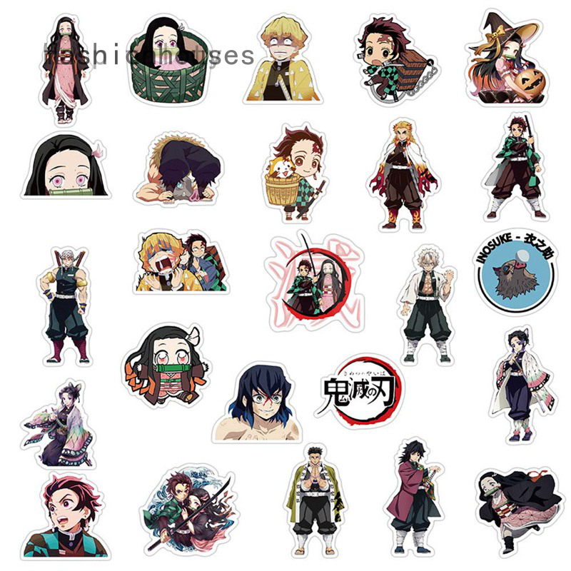 50pcs demon slayer kimetsu no yaiba anime sticker stickers pvc graffiti stickers suitcase guitar shopee philippines