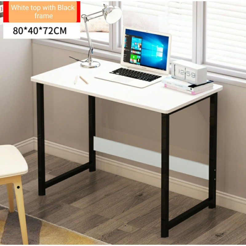 Simple Computer Table Study Table 80cm F01 White | Shopee ...