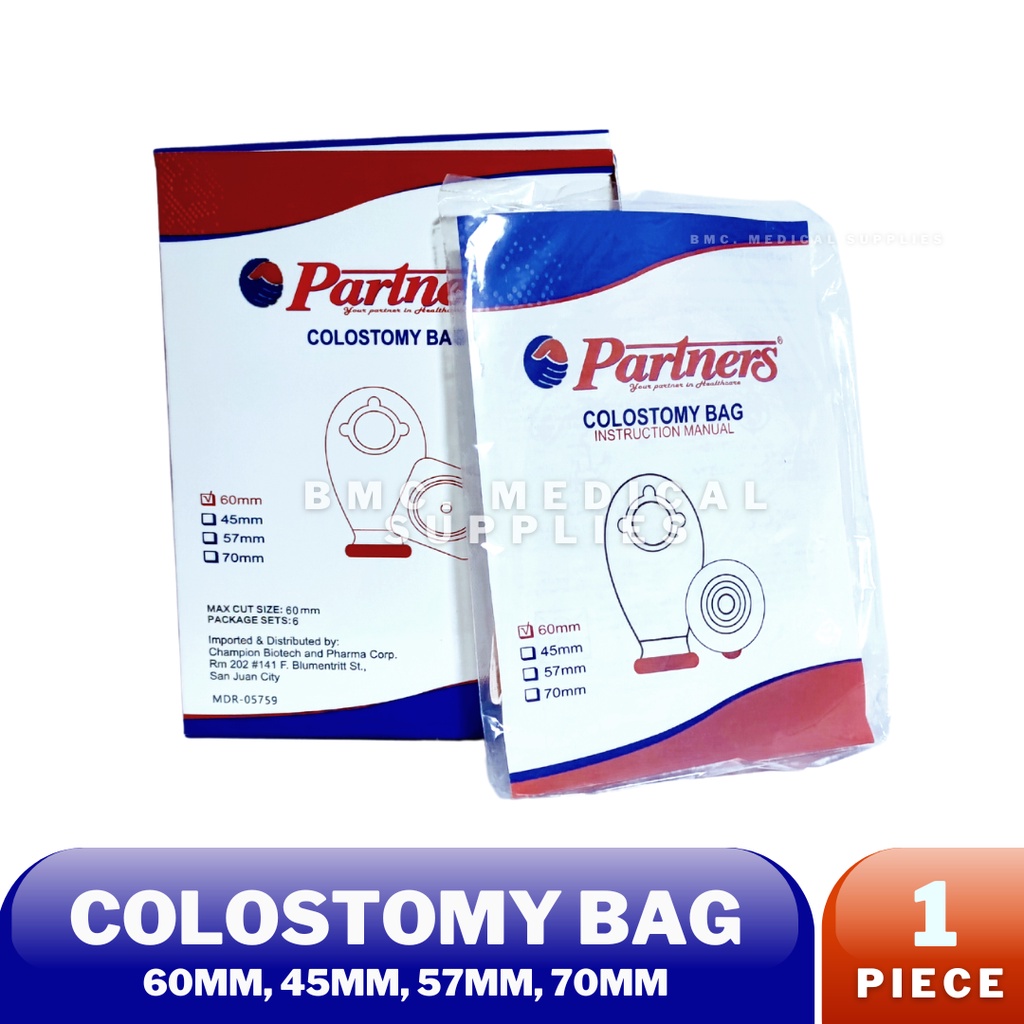 Colostomy Bag Set Sizes 45mm, 57mm, 60mm & 70mm (Partners) Shopee