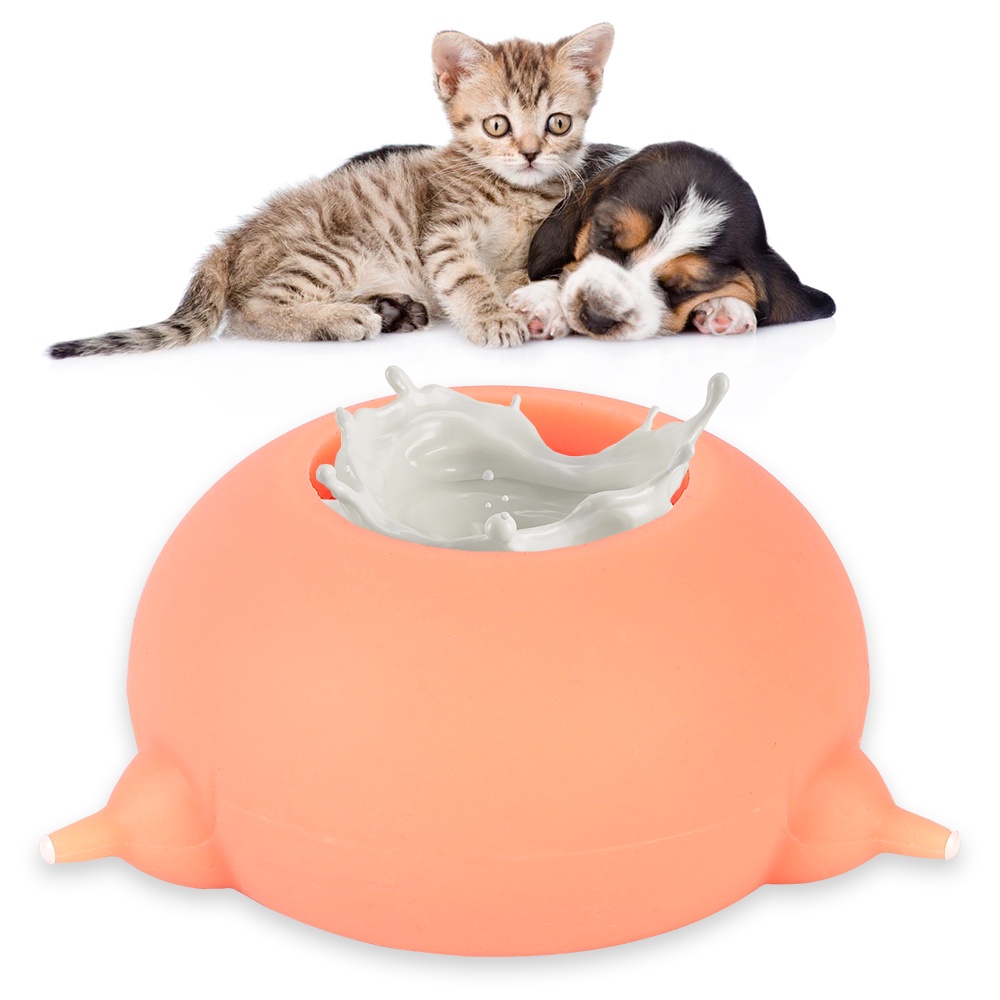 Milk Feeder Silicone 3 Nipples Bubble Milk Bowl Puppy Nursing Station