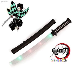 Lowest price✣☜Demon Slayer acousto-optic Sword Weapon Cosplay Samurai Ninja Prop Toys For Kids