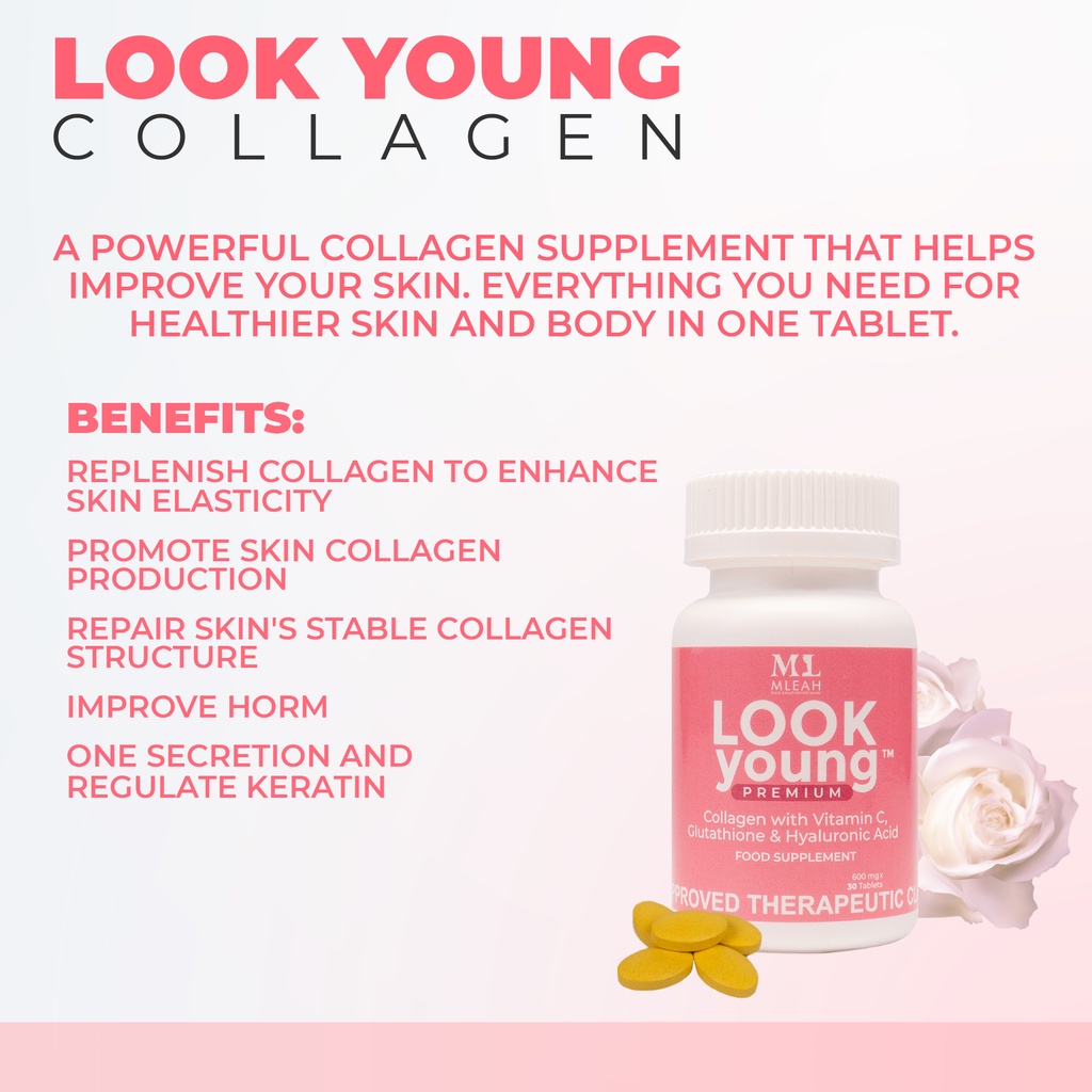 Look young Collagen anti aging potented type 2 collagen vitamin c ...