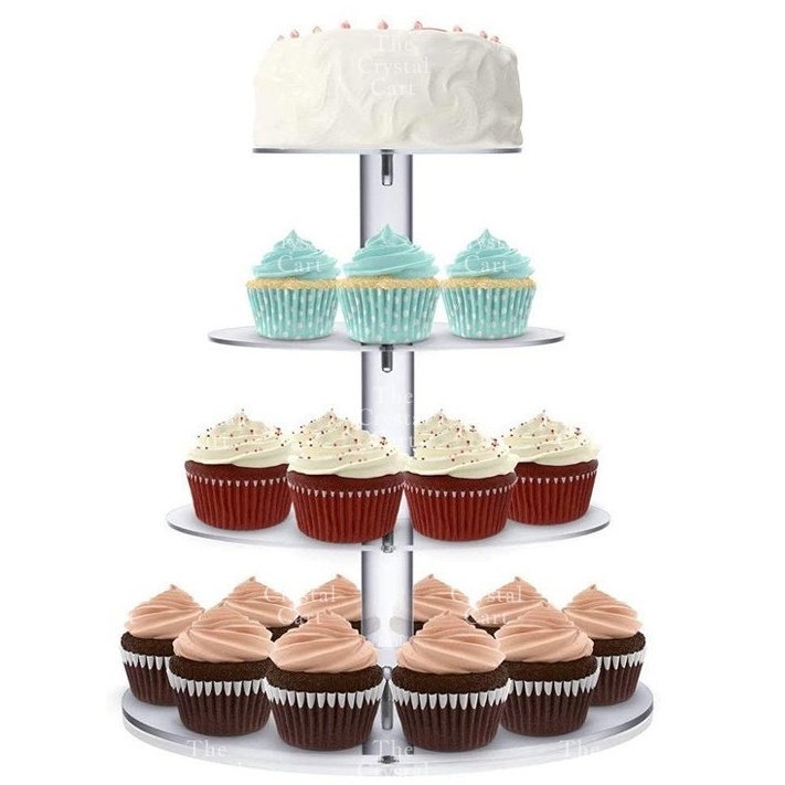 3 4 5 Tier Cupcake Acrylic Stand Dessert Buffet Display Serve Ware 