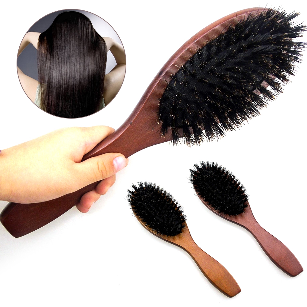 Wooden Handle Professional Durable Hair Brush Boar Bristle Beech Massage Comb Paddle Home Supplies Shopee Philippines